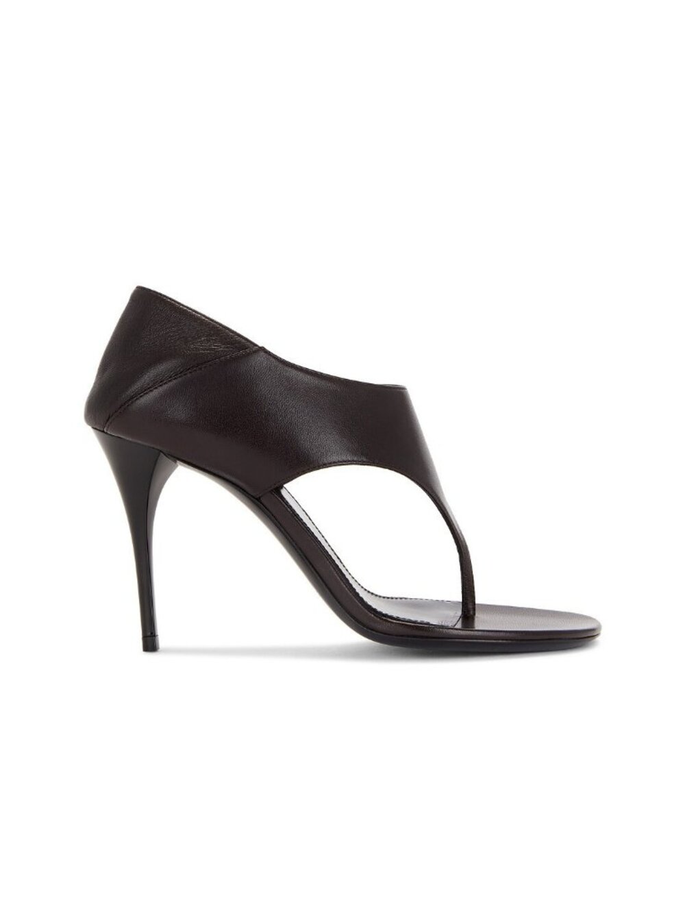 Saint Laurent Bridget Sandal Heels Dark Chocolate Brown